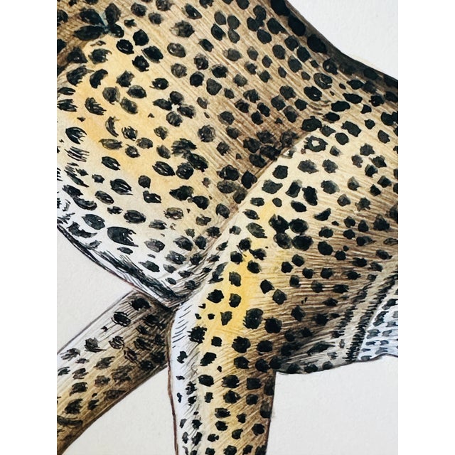 Original Hand-Painted Leopard Painting in a Vintage Gilt Frame For Sale In Chicago - Image 6 of 8