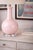 Glass Late 20th Century Blush Pink Glass Gourd Table Lamp With Acrylic Base & Linen Drum Shade – Coastal Glam (27”) For Sale - Image 7 of 7