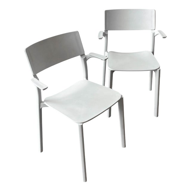 Set of Vintage light Gray Tone Polypropylene Chairs For Sale