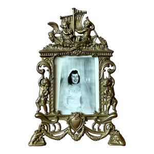 Vintage Boho Brass Cherub Frame