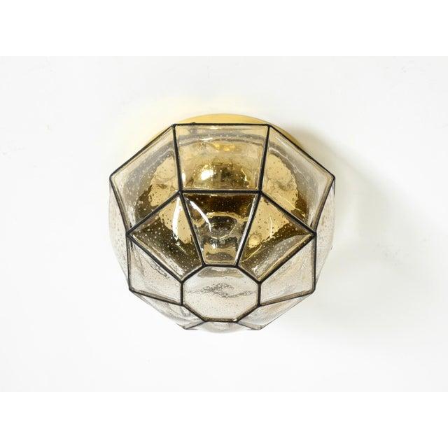 Vintage Glass Ceiling Lamp in Octagon Shape from Limburg, 1970s For Sale - Image 6 of 18