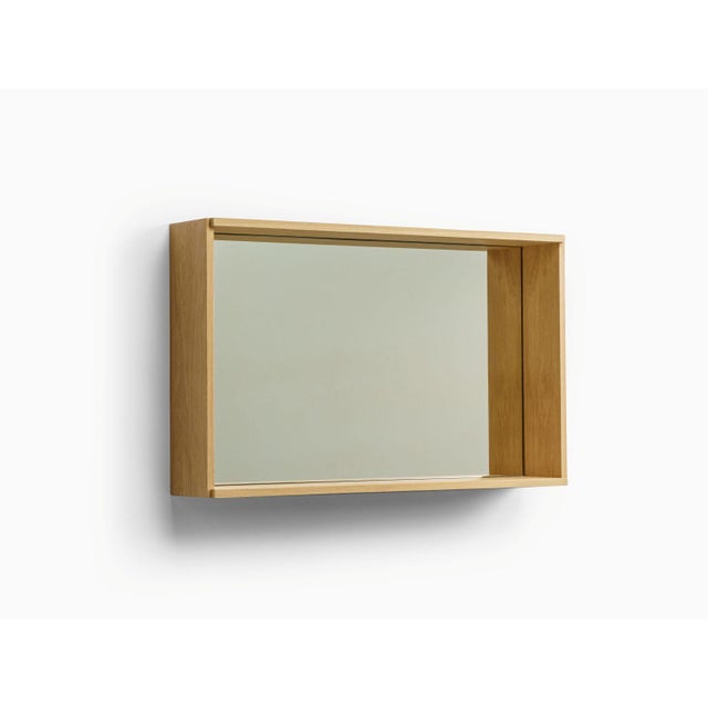 Wood Campo Minimalist Wall Mirror in Oak by Filipe & Viricel For Sale - Image 7 of 7
