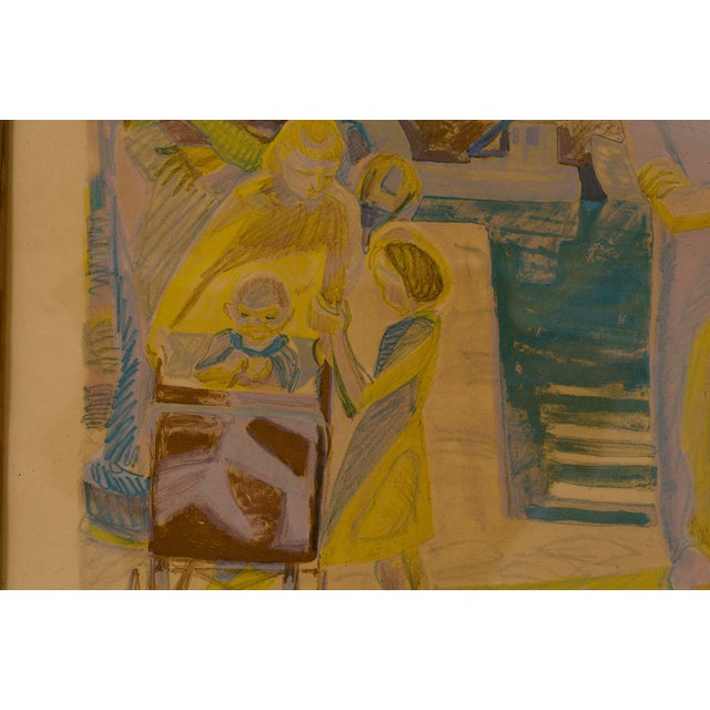 Large signed and numbered colour lithograph by Danish artist Helge Nielsen (1893–1980), dated 1951 and depicting a lively...