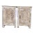 Pair Painted & Distressed Carved Cabinets with Shelf For Sale