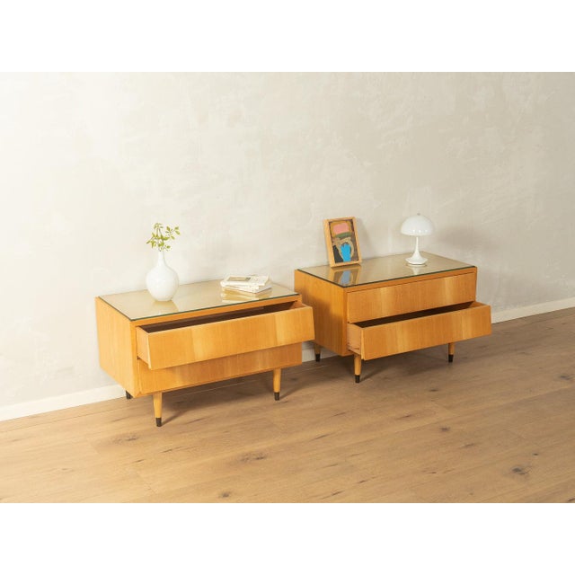 1950s Bedside Tables, Oldenburger Möbelwerkstätten Very high-quality craftsmanship Premium materials Made in Germany....