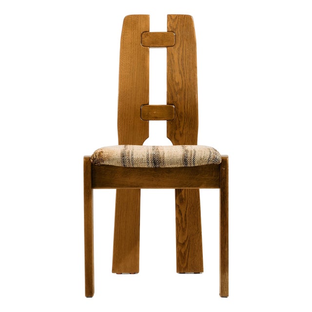 Oak Dining Chairs, 1980s, Set of 4 For Sale