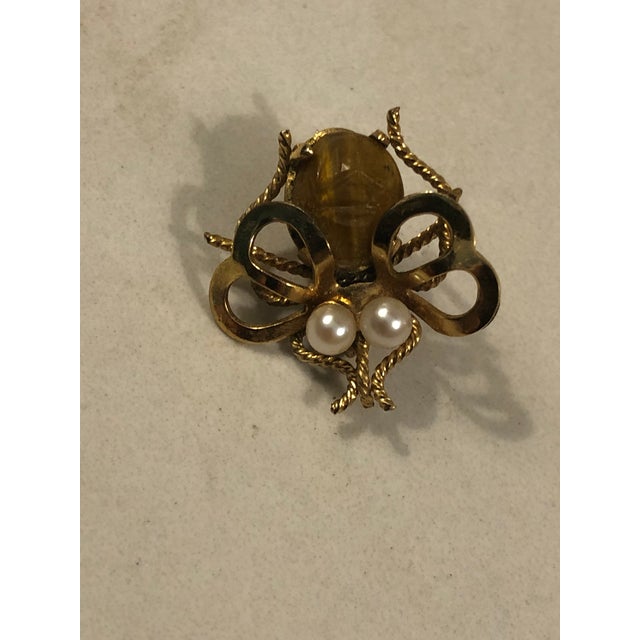 Mid-Century Modern 1940s 12k Scarab Beetle Bug Brooch by Winard For Sale - Image 3 of 6
