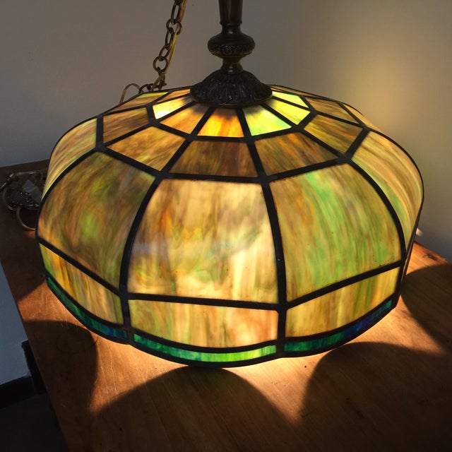 TiffanyStyle Stained Glass Light Fixtures A Pair Chairish
