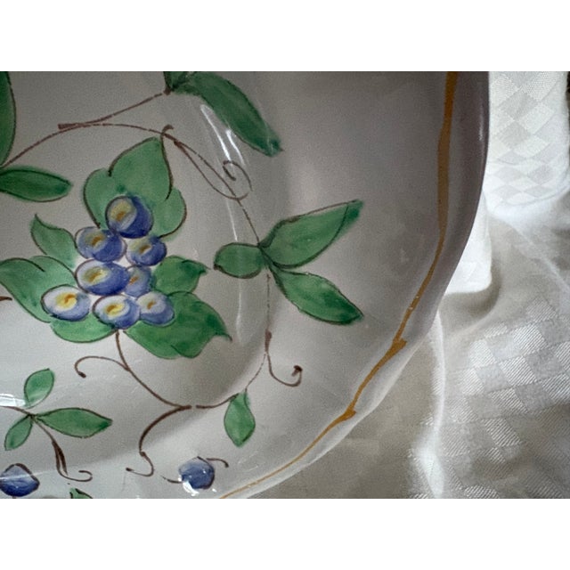 Linen 1980s Italian Hand Crafted Art Pottery Bowl For Sale - Image 8 of 10
