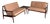 Mid Century Walnut Sofa Set Loveseat Pair + Coffee Table 3 Piece For Sale