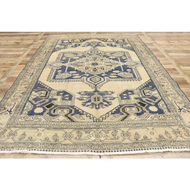 Antique-Worn Persian Viss Rug - 06'11 X 09'10 For Sale - Image 9 of 11