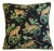 Custom-tailored designer pillow in a cotton print fabric depicting leopards or cheetahs in various poses amongst a floral...