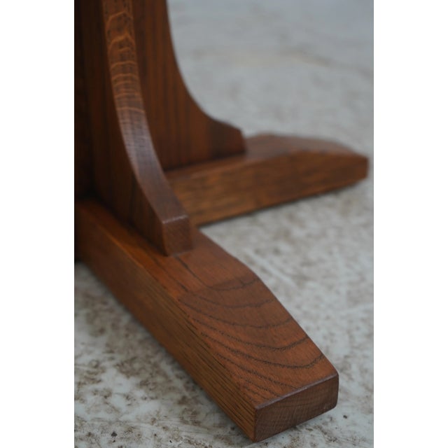 Brown Mission Oak Warren Hile Tall Floor Lamp W. Micah Shade For Sale - Image 8 of 11