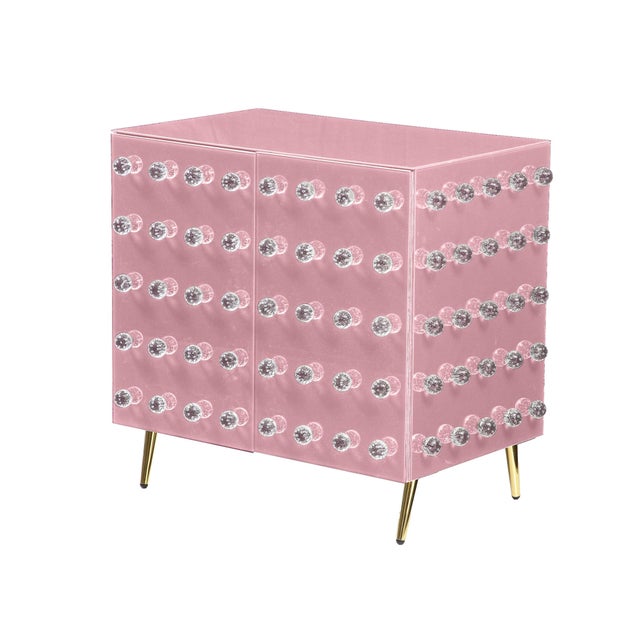 Italian Pink Murano Glass Cabinet with Birch Wood from Justfurnituress SRL, 2023 For Sale - Image 6 of 9
