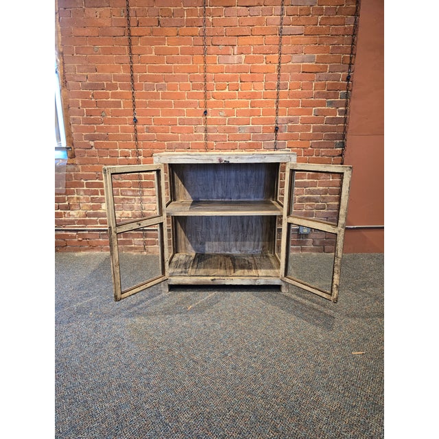 Farmhouse 1980s Handcrafted Solid Wood Display Cabinet For Sale - Image 3 of 6
