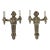 Pair Silver Gilt Wood Italian Lighted Wall Sconces For Sale
