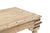 This Vintage Indian Bleached Teak Low Table is handcrafted from solid teakwood, featuring a substantial plank top, richly...