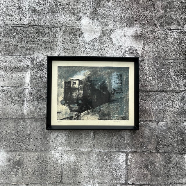 1960s Renzo Vespignani "The Train" Framed Numbered and Hand Signed Lithograph, 1962 For Sale - Image 5 of 16