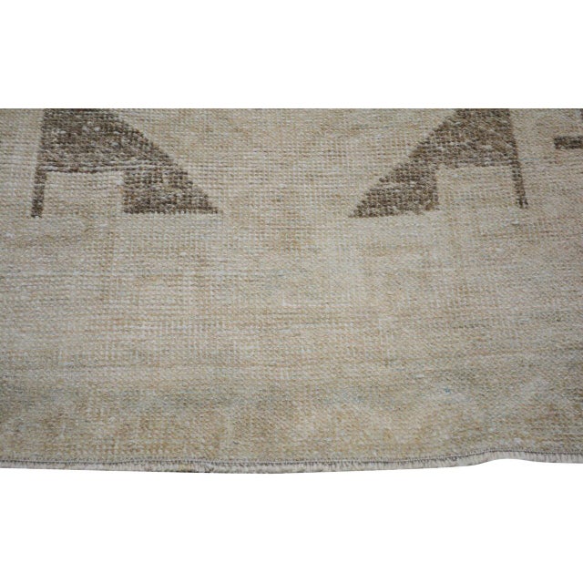 Vintage Turkish Oushak Hand Knotted Wool Rug, 3'2''x12'5' For Sale - Image 4 of 5