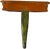 Wood Mid-Century Florentine-Style Artisan-Made Painted Green Wood & Brass Demilune Wall Console Shelf With Stylized Fish Bracket For Sale - Image 7 of 10