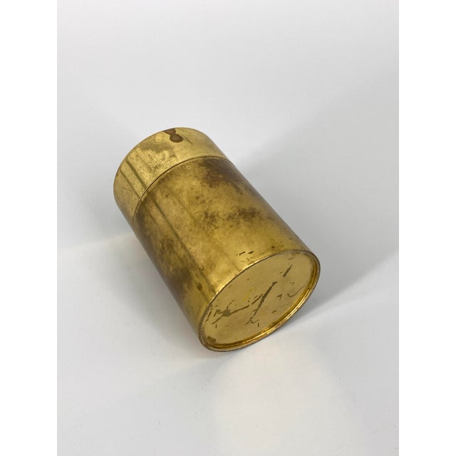 Art Deco Cylindrical Brass Cigarette Case, 1920s For Sale - Image 9 of 15