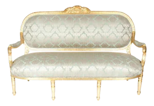 Gilded Wood Framed Victorian Style French Settee