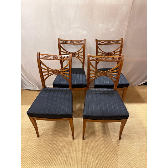 Antique Neoclassical Dining Chairs by Friedrich Gottlob Hoffmann, Germany 1780, Set of 4 For Sale - Image 3 of 8