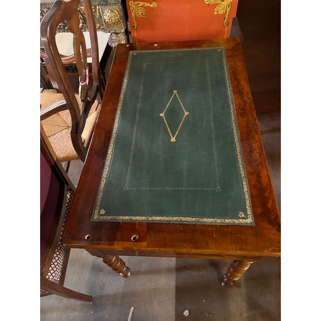 Louis Philippe Mahogany Document Desk With Leather Faced Drawers For Sale - Image 13 of 14