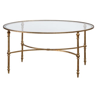 Regency Gold Oval Cocktail Table For Sale