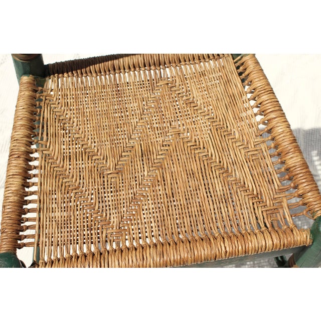 Mexican Pair of Mexican Folk Art Chairs in Green From the 1930s For Sale - Image 3 of 12