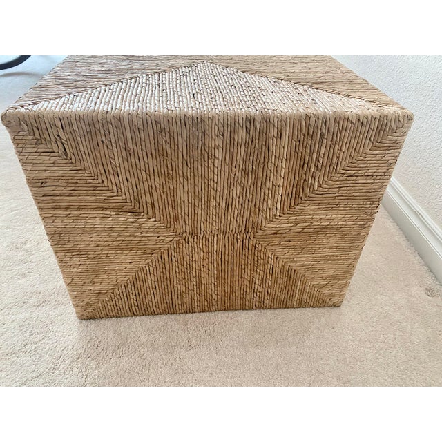 Pottery Barn Malibu Rectangular Seagrass Woven Coffee Table Excellent Mint Condition For Sale - Image 9 of 15