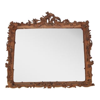 Carved Wooden Frame with Mirror, 1880s For Sale