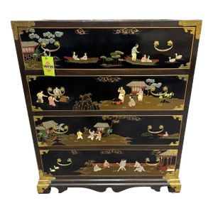 Vintage Chinoiserie 4 Drawer Chest