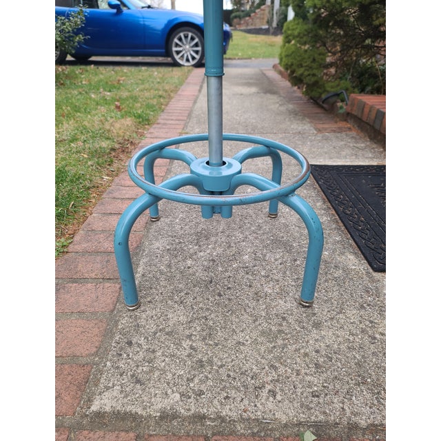 1960s Vintage Adjusto Equipment Company Drafting Chair Stool Vinyl Cushion Back Rest Swivel Adjustable With Foot Ring For Sale - Image 11 of 12