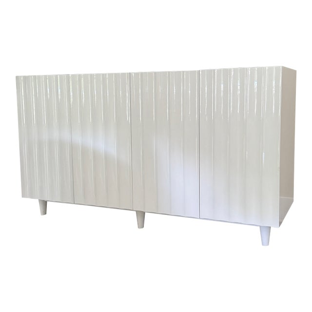 Odette Cabinet From Worlds Away in White Lacquer For Sale