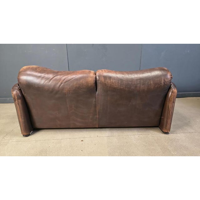 Leather Maralunga Sofa by Vico Magistretti for Cassina, 1970s For Sale - Image 3 of 15
