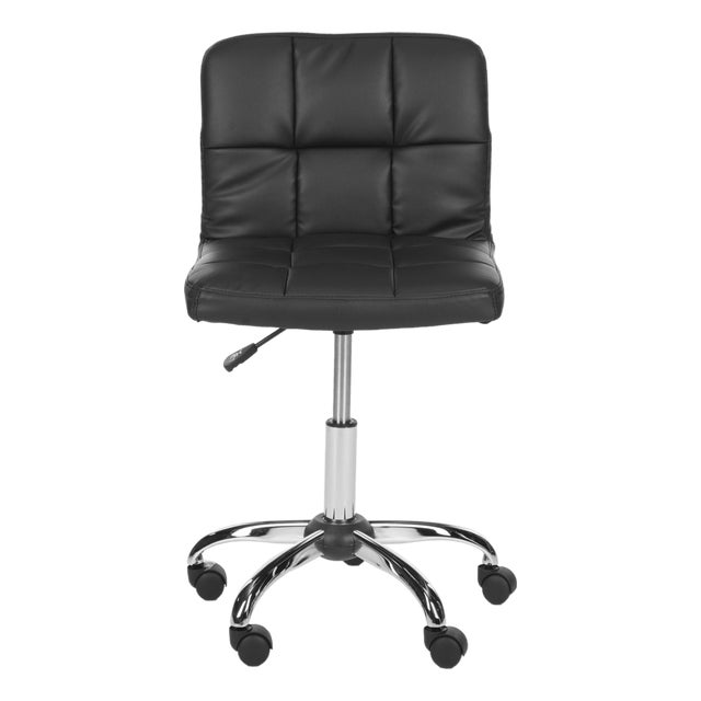 Edwin Desk Chair in Black & Silver For Sale