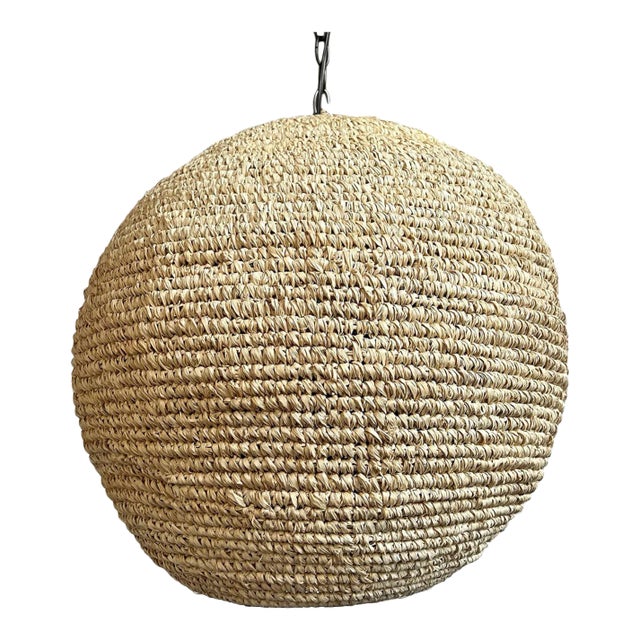 Blond Grass Globe Pendant Light Medium For Sale