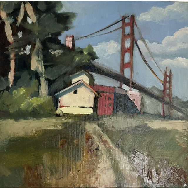 Oil Painting on Canvas Landscape by Danka Krol, San Francisco, Golden Gate Bridge For Sale In Sacramento - Image 6 of 8