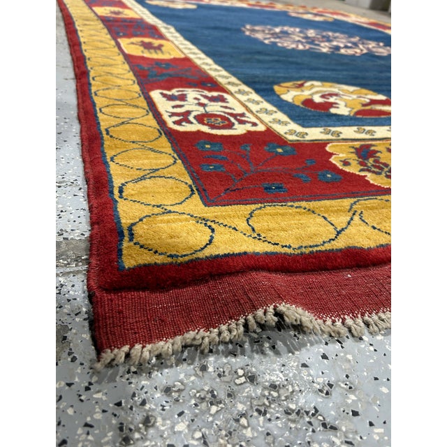 1990s Asian Inspired Design, Deep Indigo, Yellow, Asian Deco, For Sale - Image 10 of 12