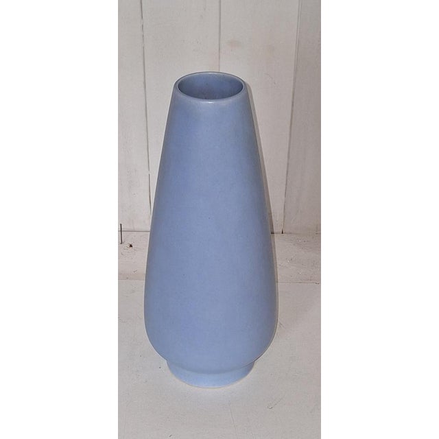 Vintage German Ceramic Vase with Blue Glaze, 1970s, in Very Good conditions. Designed 1970 to 1979