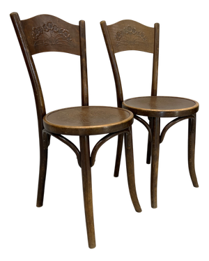 Embossed Bentwood Bistro Chairs, 1890s, Set of 2