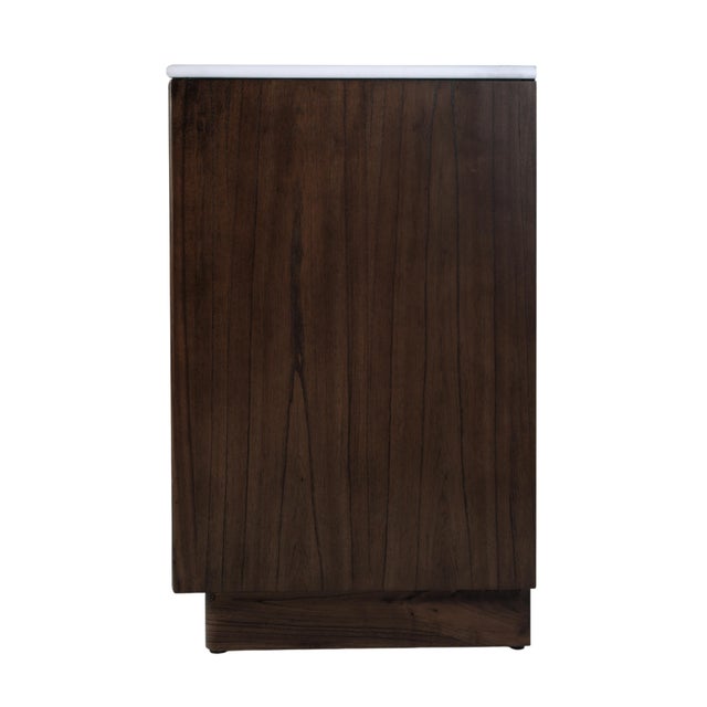 Halmstad 72 in. W Rectangular Wood Double Sink 5 Drawer Bathroom Vanity Set, Walnut For Sale - Image 9 of 11