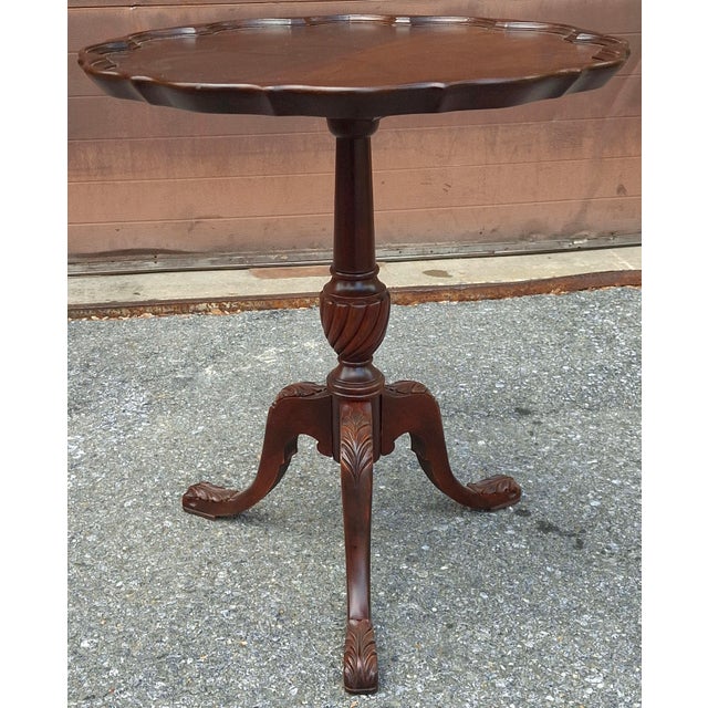 Refinished George III Style Mahogany Pie Crust Tea, Wine, Side Table, Circa 1880 For Sale In Washington DC - Image 6 of 11