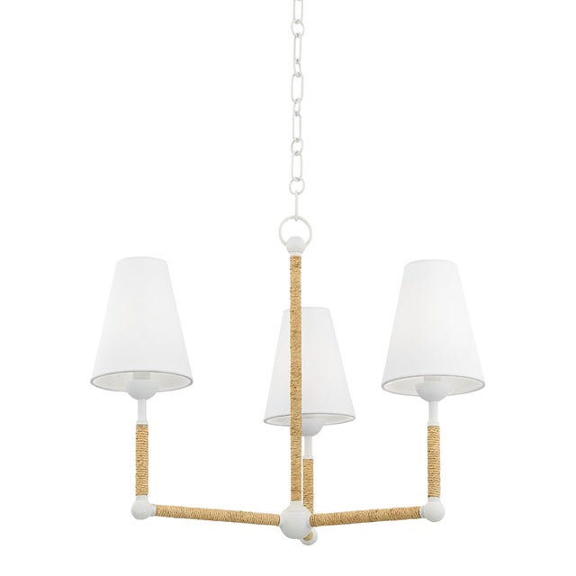Mitzi Mariana 3-Light Chandelier, Textured White For Sale