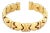 Mid 20th Century Hearts X Design 13mm Wide Flex 14k Yellow Gold Cuff Bracelet For Sale