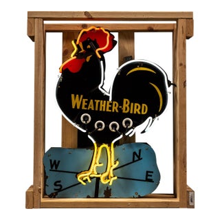 Vintage Weather-Bird Shoes Single-Sided Porcelain Neon Sign For Sale