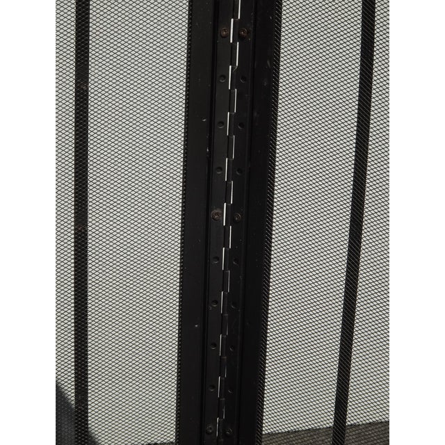 Vintage French Country Black Three Panel Fireplace Screen For Sale - Image 12 of 16