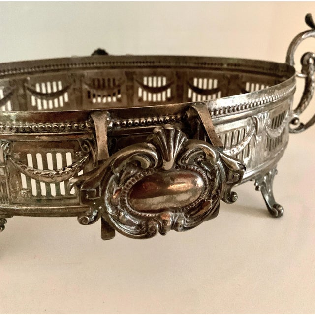 Late 19th Century Late 19th Century Silver Plate Wide Gallery Handled Oval Tray For Sale - Image 5 of 11