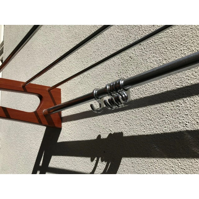 Søborg Møbelfabrik Teak & Steel Coat Rack by Børge Mogensen for Søborg, 1960s For Sale - Image 4 of 6